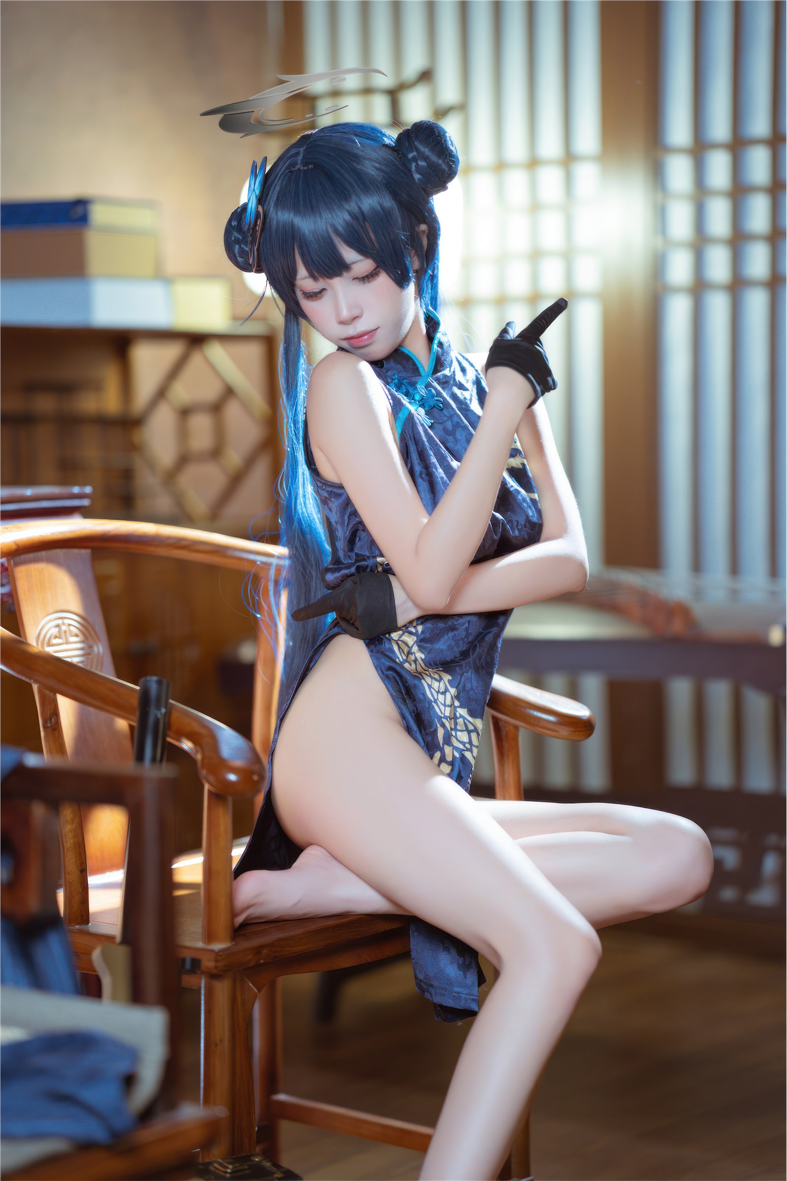 Is it the Three Worlds - NO.031 Blue Archival Concubine Saki Qipao(12)